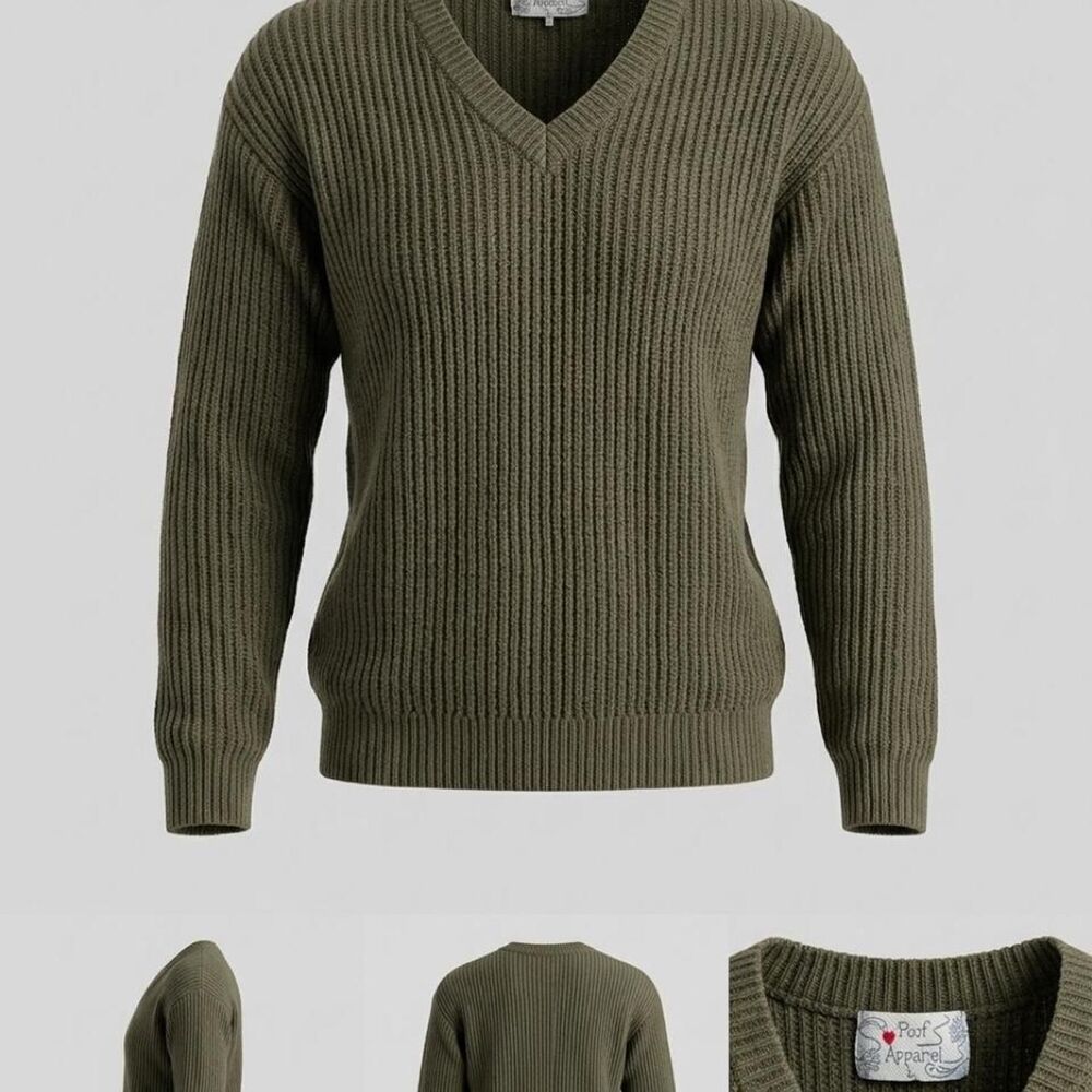 Poof-apparel Women's Green and Khaki Jumper